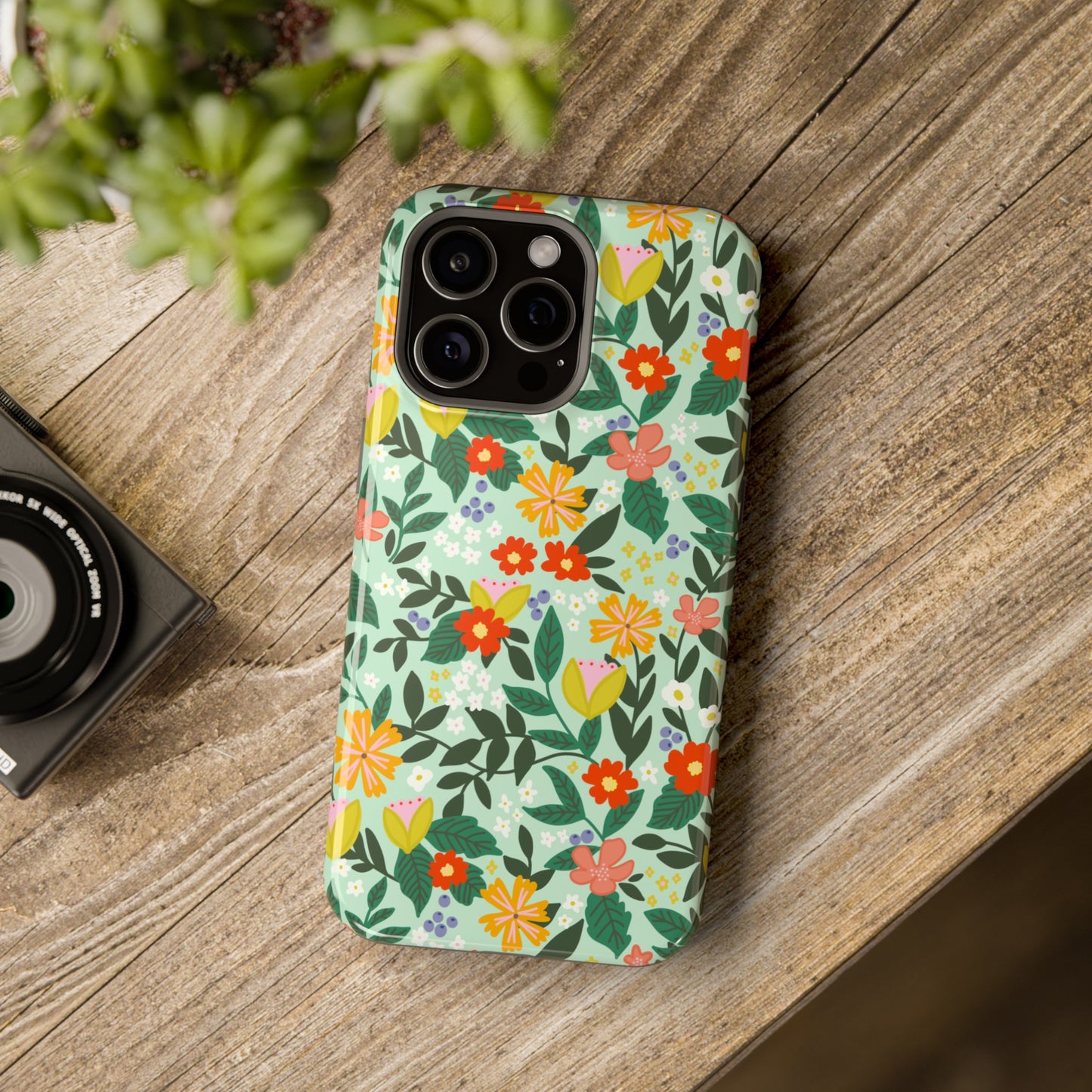 Mint Summer Garden iPhone Case