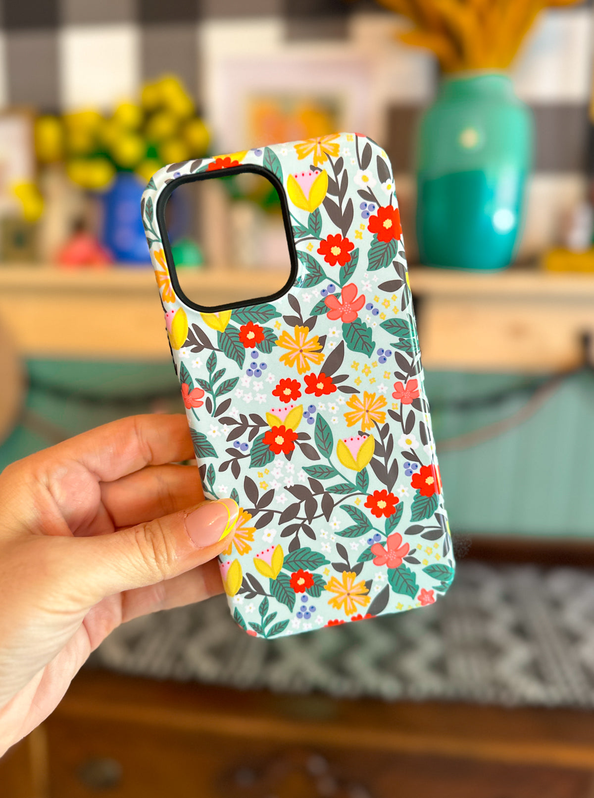 Mint Summer Garden iPhone Case